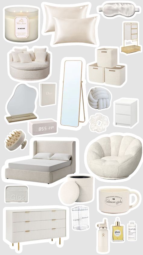 #clean #cleangirl #cleangirlaesthetic #viral #pinterest #shuffle #viralshuffle #white #beige #bedroom #dream #slay White Beige Bedroom, Vanilla Bedroom, Vanilla Girl Bedroom, Pinterest Shuffle, Furniture Images, Room Wishlist, Beige Room, White Room Decor, Beige Bedroom