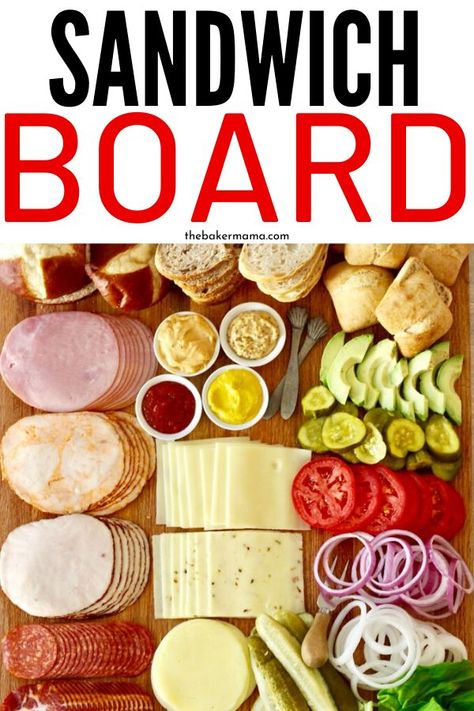 Paninis For A Crowd, Smorgasbord Ideas Dinners, Sandwich Ideas For A Party, Sandwich Condiment Tray, Serving Sandwiches At A Party, Deli Sandwich Tray Ideas, Sliders Charcuterie Board Ideas, Sandwich Toppings Tray, How To Display Sandwiches At A Party