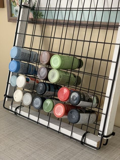 Using a wire rack and some scrap wood, build a handy paint storage rack that can sit on a desk or mount on a wall. Diy Paint Holder Storage, Dollar Tree Paint Organizer, Diy Paint Tube Storage, Apple Barrel Paint Storage, Acrylic Paint Organization Diy, 2 Oz. Paint Bottle Storage Diy, Craft Paint Storage Diy, Paint Holder Diy, Acrylic Paint Storage Ideas Diy