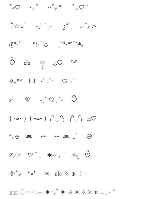 ··· Cute Symbols Aesthetic, Cute Kaomoji, Symbols Aesthetic, Symbol Cute, Symbol Ideas, Twitter Ideas, Aesthetic Symbols, Cute Symbols, Party Font