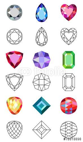 Crystal Gem Tattoo, How To Draw Gemstones, How To Draw Gems, Cristal Drawing, Drawing Gemstones, Gemstones Drawing, Painting Gems, Draw Gemstones, Drawing Gems