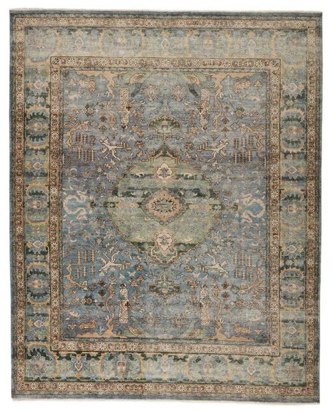 Someplace In Time SPT13 Luxury Rug | Roger + Chris Fringe Rugs, Jaipur Living, Custom Sofa, Luxury Rug, Carpet Colors, Nebraska Furniture Mart, Slate Blue, Hand Spun Wool, Home Rugs