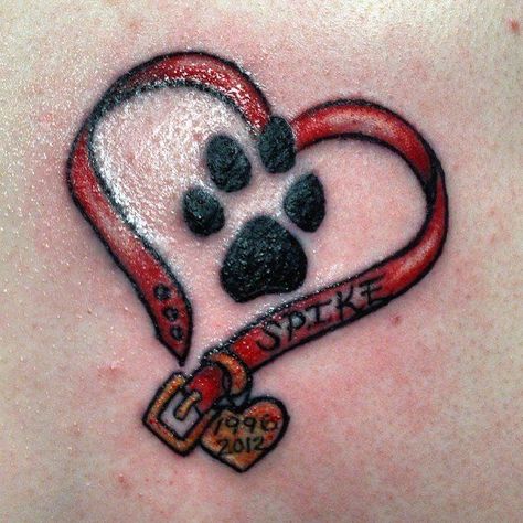 Tatoo Dog, Pet Memorial Tattoo, Tier Tattoo, Pawprint Tattoo, Dog Memorial Tattoos, Dog Paw Tattoo, Animals Tattoo, Kunst Tattoos, Paw Tattoo