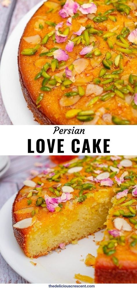 Persian Cake, Love Cake Recipe, Persian Love Cake, Persian Desserts, Cake Recipes Easy, حلويات عربية, Honey Works, Persian Cuisine, Iranian Food