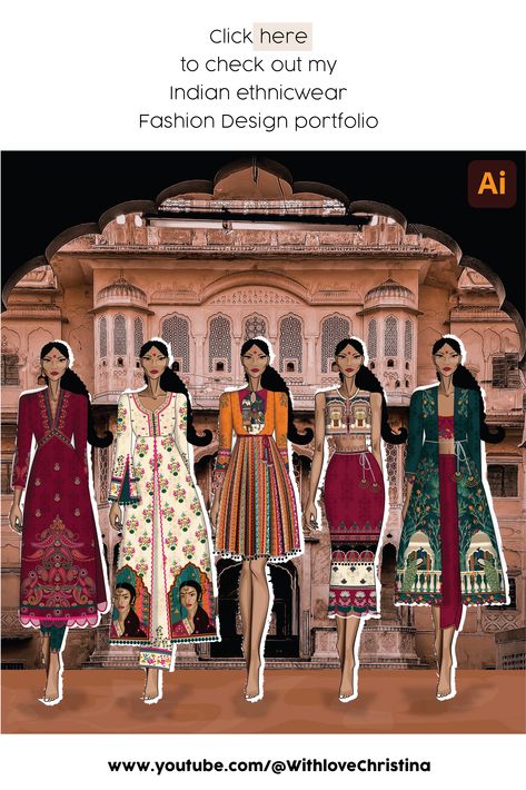 My Indian ethnic wear fashion design portfolio. Portfolio Design For Fashion Designer, Indian Architecture Inspired Fashion, Silhouette Board Fashion Design, Indian Silhouettes Fashion, Indian Fashion Mood Boards, Range Board Fashion Illustration, Fashion Portfolio Ideas Inspiration, Fashion Mood Board Inspiration, Indian Fashion Sketches