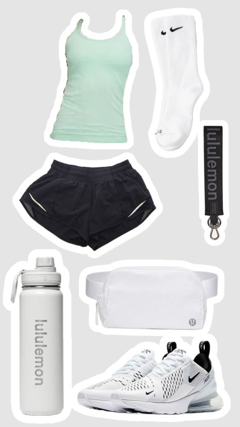 #ootd #outfitinspo #preppy #workout #lulu #lululemon Summer Lulu Fits, Lulu Workout Outfits, Lulu Outfit Ideas, Summer Outfits Active, Lululemon Hiking Outfit, Lululemon Running Outfit, Summer Outfits Lululemon, Running Outfits Aesthetic, How To Style Athletic Shorts