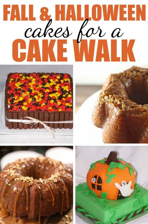 Cakes For Cake Walk, Cake Walk Cakes, Halloween Cake Walk, Halloween Themed Desserts, Halloween Cakes Easy, Halloween Deserts, Cake Halloween, Kit Kat Cake, Halloween Cake Decorating