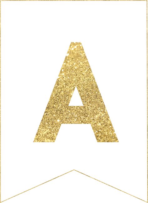 Large Printable Letters, Box Templates Printable Free, Free Printable Clip Art, Free Printable Banner Letters, Printable Banner Letters, Gold Glitter Banner, Printable Clip Art, Diy Birthday Banner, Triangle Banner