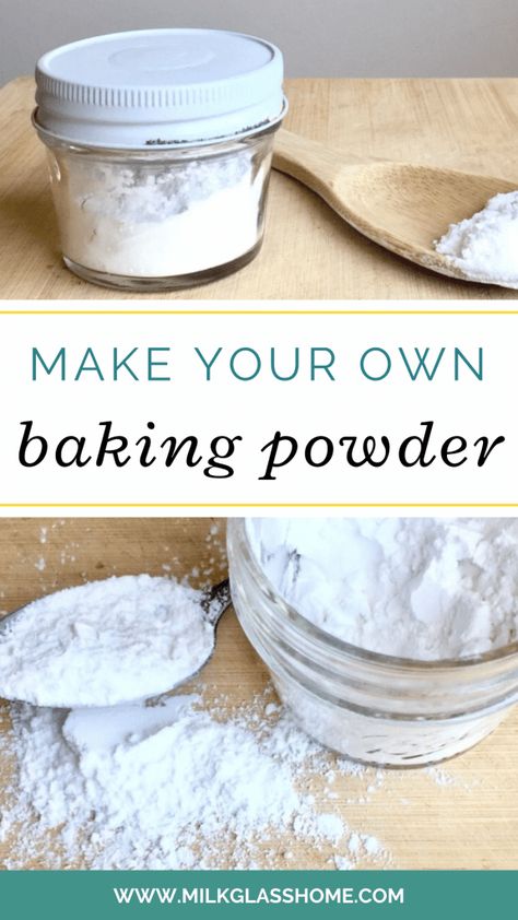 Make Baking Powder, Homemade Baking Powder, Baking Powder Recipe, Baking Powder Substitute, Cooking Secrets, Homemade Dry Mixes, Diy Mixes, Baking Secrets, Cooking Substitutions