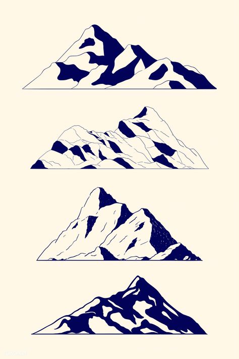 Mountain shapes for logo vector | premium image by rawpixel.com / Te Image Rock, Cool Nature, Geometric Mountain, Mountain Drawing, Mountain Illustration, Mountain Logos, Mountain Designs, Color Codes, Viking Tattoos