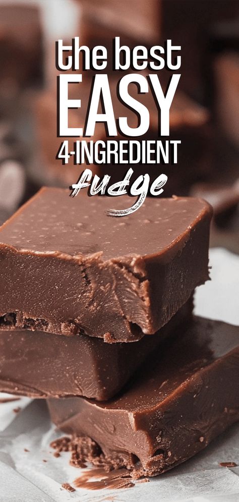 Easy 4-Ingredient Fudge – Chasety Fudge Recipes Using Canned Frosting, Chocolate Fudge Recipes Easy, 3 Ingredient Fudge Recipe, No Bake Fudge, Milk Chocolate Fudge, Easy Chocolate Fudge, Homemade Fudge Recipes, Peanut Butter Fudge Easy, Microwave Fudge