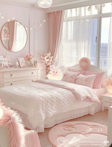 Apartment Simple, Dream Bedroom Inspiration, Luxury Room Bedroom, Pink Bedroom Decor, Cute Bedroom Ideas, Dekorasi Kamar Tidur, Room Redesign, Pink Bedrooms, Girly Room