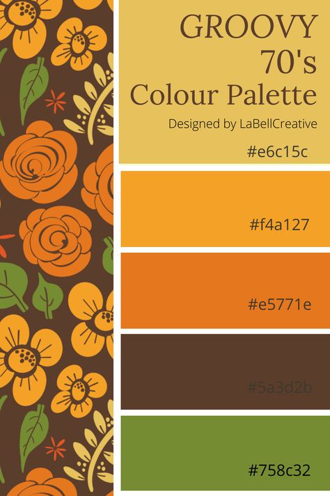 70s Bedroom Color Schemes, Retro Brown Color Palette, 70s Inspired Paint Colors, 70s Aesthetic Decor Retro, 70s Orange Color Palette, Eclectic Paint Palette, Retro Colour Palette Hex Codes, 1960s Colour Palette, 70s Room Color Palette