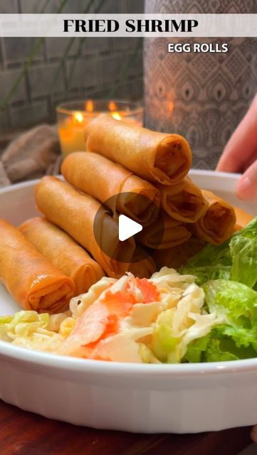 38K views · 3.3K likes | LINNA.eats on Instagram: "For the LOVE of fried shrimp egg-rolls 🙋‍♀️  Always opting for seafood over errrythang!  I also enjoy my Egg rolls with fresh lettuce, herbs, pickled veggies & either chili oil OR sweet fish sauce.   INGREDIENTS for 1 dozen Eggrolls: - @weichuanusa.inc 1 pack of eggroll wrappers  - 1/2 tsp of cornstarch  - 1 dozen (size 13/15 per Ib colossal shrimp) - 1/2 tsp @cookwithknorr granulated chicken bouillon - 1/2 tsp or sugar  - Dash of black pepper or white pepper  - 1 tsp of golden mountain seasoning soy sauce  - Mix 1 tbsp of water with 1 tsp of cornstarch for sealing - Oil for frying   #seattlefoodie #eggrolls #lumpia #springrolls #shrimp #shrimpeggrolls #confortfood #appetizers #asianfood #yum" Shrimp Spring Rolls Fried, Shrimp Egg Roll Recipes, Asian Wraps, Southwest Eggrolls, Colossal Shrimp, Chinese Spring Rolls, Shrimp Egg Rolls, Golden Mountain, Shrimp Spring Rolls