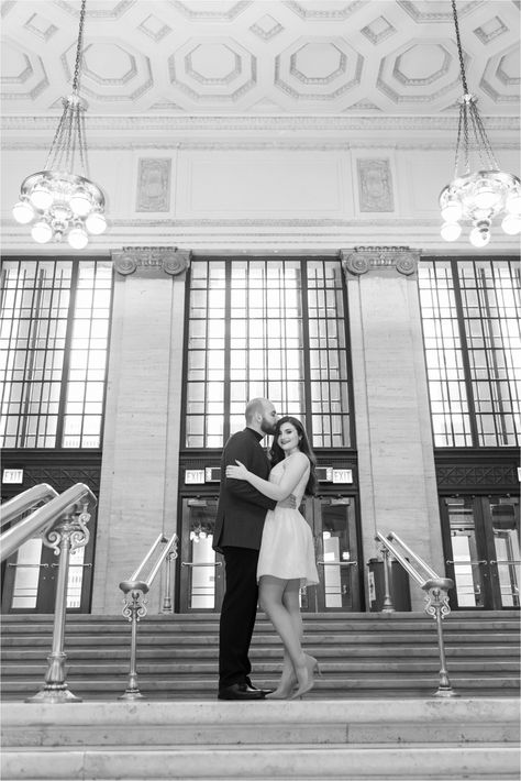 Union Station Winter Engagement | Chicago, IL | Marc & Mindy Grand Central Station Engagement Photos, Union Station Chicago, Chicago Photoshoot, Residency Medical, Chicago Engagement, Grand Central Station, Grand Central, Union Station, Winter Engagement