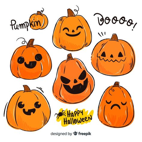 Halloween Faces Drawn, Drawn Pumpkin Faces, Cute Jackolantern Face, Cute Pumpkin Doodle, Jackolantern Faces Cute, Pumpkin Carving Drawing, Cute Pumpkin Faces Painted, Cute Pumpkin Art, Pumpkin Cute Drawing