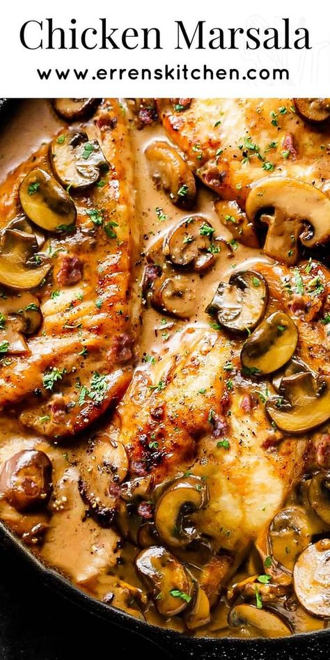 Bring the Italian restaurant favorite to your table with this Chicken Marsala recipe that's so delicious, you won't have to order it again. Best Chicken Marsala Recipe, Chicken Marsala Recipe, Marsala Recipe, Korean Kitchen, Marsala Chicken Recipes, Chicken Breast Recipes Baked, Chicken Entrees, Chicken Marsala, Chicken Dishes Recipes