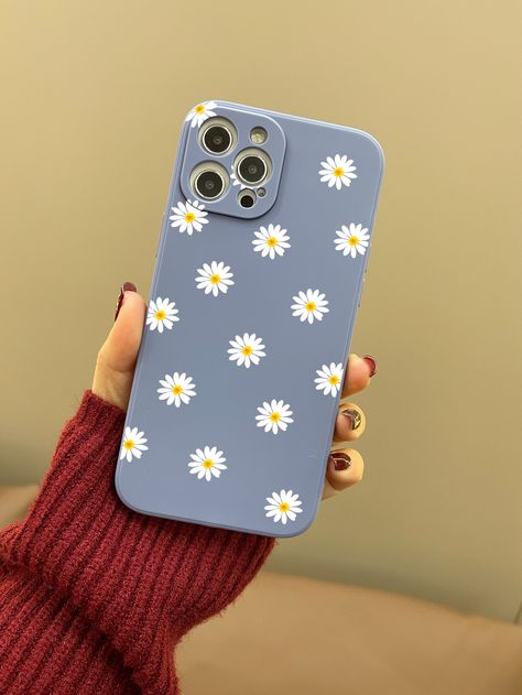 Multicolor    TPU Floral Phone Cases Embellished   Phone/Pad Accessories Mobile Case Design Ideas, Caver Phone Painting, Mobile Case Design, Phone Cover Painting Butterfly, Daisy Drawing, Birthday Hamper, Daisy Phone Case, Phone Covers Diy, Diy Phone Case Design