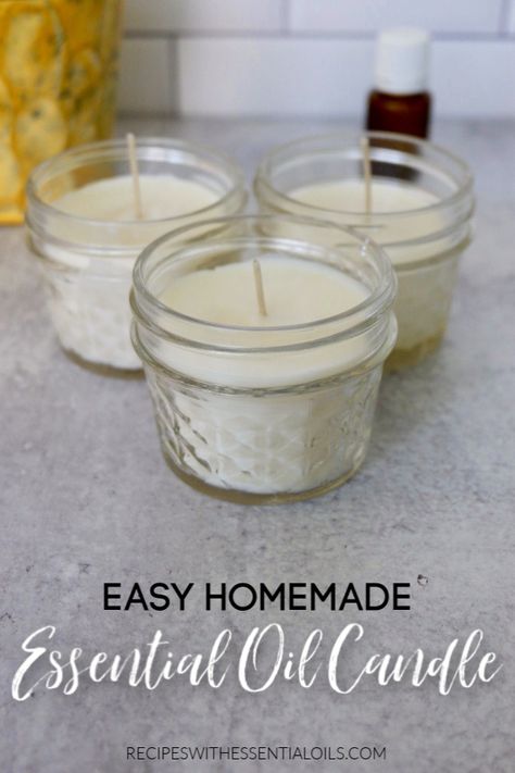 Easy Way To Make Candles, Candles Essential Oils Diy, Homemade Candles With Essential Oils Easy Diy, Make Candles With Essential Oils, Essential Oil Soy Candles Diy, How To Make A Homemade Candle, Best Homemade Candle Recipes, How To Make Your Own Non Toxic Candles, Diy Candles Non Toxic