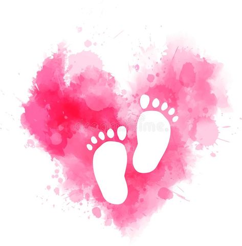 Pink Baby Background, Baby Girl Illustration, Baby Girl Background, Baby Shower Illustration, Pink Footprints, Vom Avea Un Copil, Pregnancy Illustration, Modern Grunge, Welcome Baby Girl