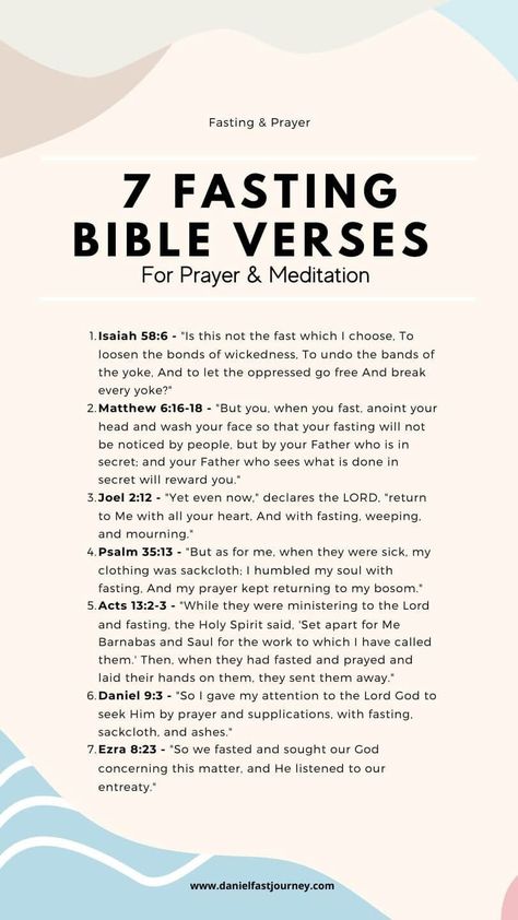 Deepen Your Fast with These Biblical Prayers 📖💫 Find Strength and Clarity Through Faith #PrayerGuide #FastingTips Different Biblical Fasts, Different Types Of Biblical Fasts, Types Of Biblical Fasts, Different Types Of Fasting In The Bible, 3 Day Fasting And Prayer Plan, 7 Day Fast And Prayer, Biblical Fasting Plan, Prayer Board Scriptures, Types Of Fasting In The Bible