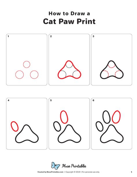 Learn how to draw a cat paw print step by step. Free printable download of this tutorial available at https://museprintables.com/download/how-to-draw/how-to-draw-a-cat-paw-print/ How To Draw Paw Prints Dogs, How To Draw Paw Prints, Paw Print Drawing Simple, How To Draw A Cat Paw, Cat Paw Print Drawing, How To Draw A Paw Print, Cat Paw Painting, Paw Print Doodle, How To Draw A Dog