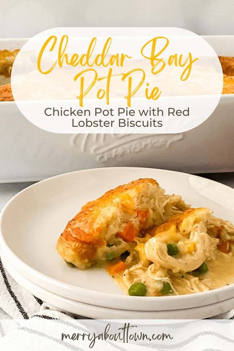 If you love the rich and comforting taste of Cheddar Bay Biscuits, then you’ll absolutely adore this Chicken Pot Pie with Red Lobster Biscuits. This recipe is the epitome of comfort food! Chicken With Cheddar Bay Biscuits, Best Chicken Pot Pie With Biscuits, Red Lobster Cheddar Bay Biscuit Chicken Pot Pie, Chicken Pot Pie Bake Red Lobster Biscuits, Chicken Pot Pie With Red Lobster Cheddar Bay Biscuits, Chicken Pot Pie Bake With Cheddar Bay Biscuits, Chicken And Dumpling Soup With Red Lobster Biscuits, Red Lobster Biscuit Chicken Pot Pie Casserole, Cheddar Bay Biscuits Chicken Pot Pie Casserole