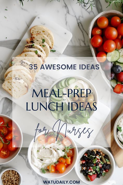 Are you a nurse who is tired of eating the same boring sandwich or salad for lunch every day? It can be difficult to find the time and energy to prepare a healthy and satisfying meal. Especially when you’re working long 12-hour shifts. But with a little bit of planning and creativity, you can enjoy delicious and nutritious meals for your long shifts. I have 35 nurse lunch ideas that will keep you fueled throughout the day. #mealprep #nurselunchideas #ideas Healthy Shift Work Meals, Easy Nurse Meals, Easy Prepped Lunches, No Bloat Lunch Ideas, Easy Lunch Ideas For Nurses, Nurse Meals Prep, Lunch Ideas For Nursing Students, Nurse 12 Hour Shift Food, Meal Prep Ideas For Nurses