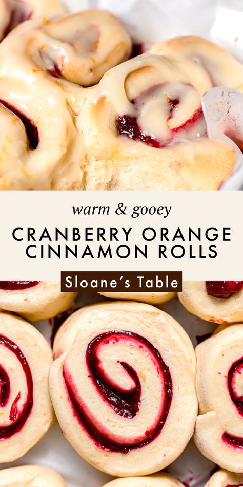 Cinnamon Rolls Orange, Cinnamon Rolls As Gifts, Thanksgiving Desserts With Cranberries, Cranberry Sweet Rolls, Cranberry Orange Biscuits, Cinnamon Stick Recipes, Cinnamon Roll Braid, Thanksgiving Breakfast Pastries, Pumpkin Butter Cinnamon Rolls