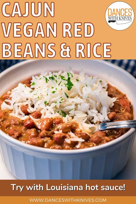 Cajun Vegan Red Beans and Rice Red Beans And Rice Recipe Vegan, Vegetarian Red Beans And Rice, Red Beans And Rice Recipe Vegetarian, Louisiana Red Beans And Rice Recipe, Vegan Red Beans And Rice, Vegan Red Beans, Vegan Cajun, Red Beans And Rice Recipe, Red Beans N Rice Recipe