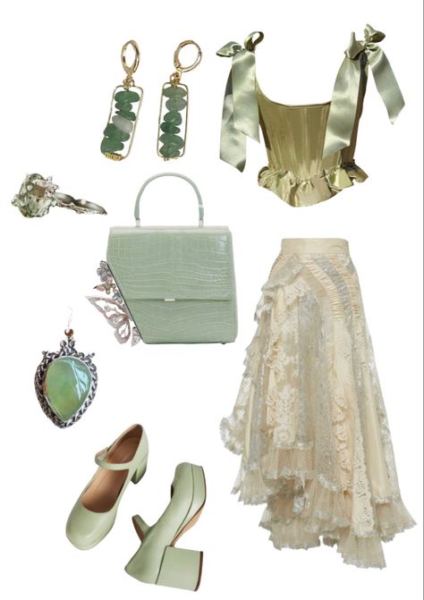 Fairy Aesthetic Outfit, Fairy Ethereal, Cottagecore Green, Fairy Core Outfits, Cottagecore Outfit, Fairy Outfit, Mode Hippie, Green Fairy, Cottagecore Outfits