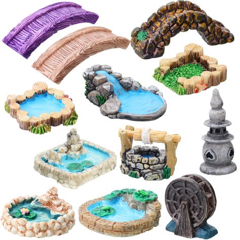 Fairy Garden Kit, Fairy Garden Crafts, Garden Crafts Diy, Kraf Diy, Fairy Garden Accessories, Garden Kits, Water Well, Miniature Fairy, Landscape Decor