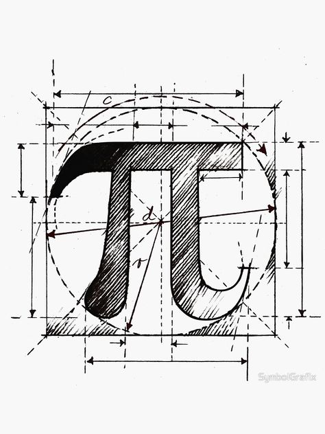 "Pi Symbol Sketch" Sticker by SymbolGrafix | Redbubble Pi Tattoo, Pi Sign, Pi Art, Sign Drawing, Math Drawing, Mathematics Art, Math Design, Nightmare Before Christmas Tattoo, Pi Symbol