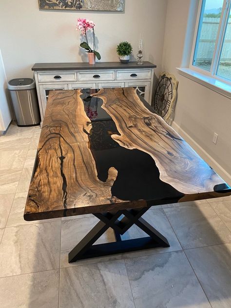 Buy Epoxy Table Epoxy Dining Table Walnut Epoxy River Table Online in India - Etsy Dining Table Walnut, Epoxy River Table, Epoxy Dining Table, Epoxy Wood Table, Wood Resin Table, Wood Slab Table, Natural Wood Table, Clear Table, Table Epoxy