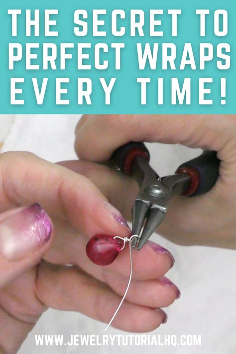 Handmade jewelry DIY - Learn how to wire wrap a briolette with this beginner friendly earring tutorial. I share my best tips for getting perfect wraps every time!  If you're struggling to get neat looking wire wraps on your drop beads, this is the video for you! How To Wrap Wire For Jewelry, Wire Wrapped Briolette, How To Wrap A Bead With Wire, Wire Beading Tutorial, How To Wrap Beads With Wire, How To Diy Jewelry, Diy Wire Wrap Earrings, How To Bend Wire For Jewelry, How To Wire Wrap A Stone