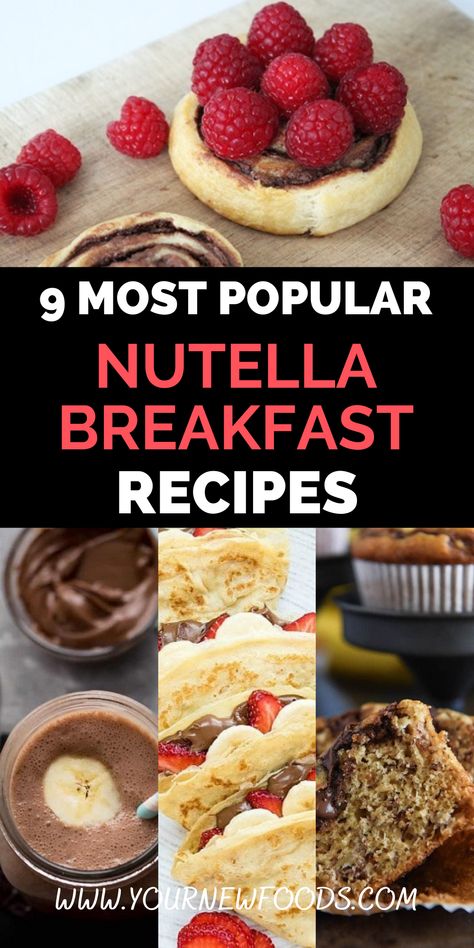 9 Most Popular Nutella breakfast recipes. Amazing must-try Nutella recipes that’ll get your taste buds going. Here are our top 9 Nutella breakfast recipes for you to try. Make these easy and delicious Nutella breakfast dishes at home perfect to eat all year round. Which ones will be your favorites? Easy Nutella Breakfast Ideas, Breakfast Nutella Recipes, Breakfast Ideas Nutella, Nutella Breakfast Recipes Easy, What To Put Nutella On, Nutella Breakfast Ideas, Nutella Recipes Breakfast, Nutella Breakfast Recipes, Top Breakfast Recipes