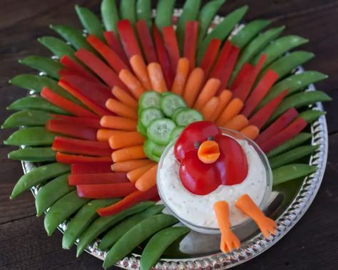 Thanksgiving Turkey Veggie Tray Recipe - Food.com Thanksgiving Vegetable Tray, Thanksgiving Veggie Tray, Veggie Tray Ideas, Turkey Veggie Tray, Thanksgiving Vegetables, Cooking Photos, Vegetable Tray, Veggie Dip, Tray Ideas