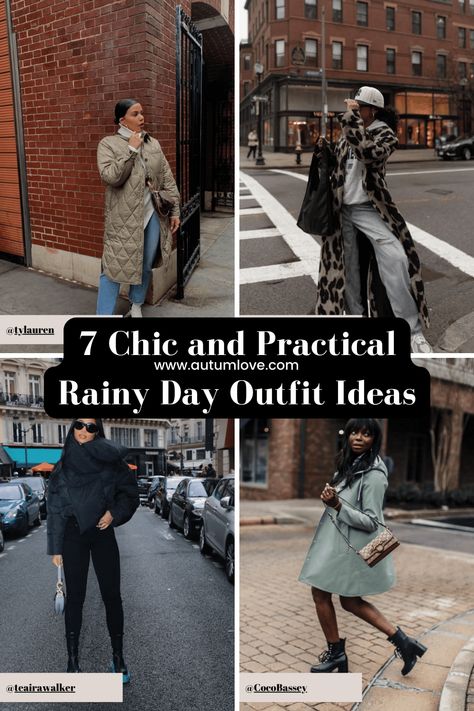 Stylish Rainy Day Outfits: Look Chic in Wet Weather — Autum Love Rainy Chilly Day Outfit, Rainy Fashion Outfits, Cold Weather Rainy Day Outfits, Fashionable Rainy Day Outfit, Rainy Chic Outfit, Rainy Street Style, Wet Day Outfit, Cool Rainy Day Outfit, Rainy Day Outfit Fall Casual