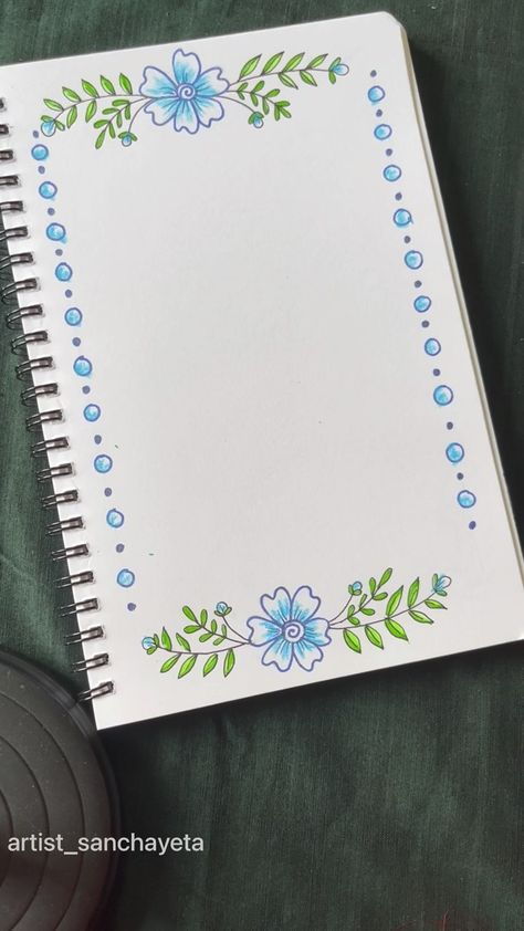 Art is Blue 🩵💙 #borderdesign #design #trending #pageborder #explorepage #exploremore #trendingreels | Instagram Cute Designs For Note Books, Thank You Border Design, How To Decorate A Page Border, Best Borders For Project, Border Project Design, Index Border Designs For Projects, Index Design Creative, Flower Border Designs For Projects, Paper Designs For Projects Border