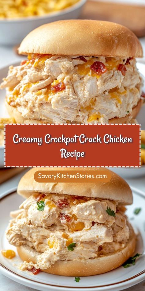 Craving a delicious and hearty meal that cooks itself? The Creamy Crockpot Crack Chicken Recipe combines tender chicken with rich flavors for a delightful dish. Don’t forget to save this recipe for your next family gathering or cozy night in. It’s a must-have in your Crockpot Recipes collection! Crock Pot Sandwiches, Christmas Crockpot Recipes, Crockpot Appetizers, Chicken Crockpot, Chicken Sandwich Recipes, Chicken Tender Recipes, Crockpot Dishes, Chicken Crockpot Recipes, Easy Family Meals