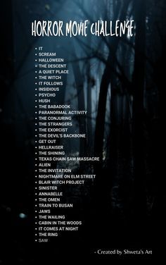 Horror Movie Challenge, Top Scary Movies, Horror Challenge, Halloween List, Scary Movie List, Horror Movies To Watch, Scary Movies To Watch, Movie Challenge, Top Horror Movies