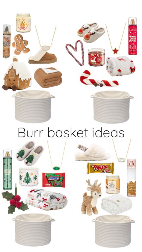 #ideas #ifollowback #burrbasket #followforfollow Making A Gift Basket, Girly Christmas Gifts, Cute Christmas Ideas, Birthday Presents For Friends, Christmas Prep, Cute Gifts For Friends, Diy Birthday Gifts For Friends, Preppy Christmas, Easy Christmas Gifts