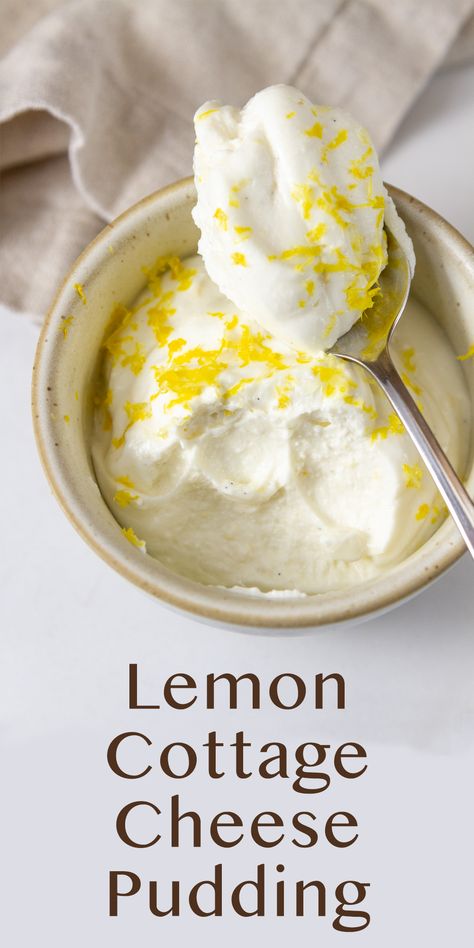 Lemon Cottage Cheese Pudding dessert is creamy and decadent, made with simple ingredients like cottage cheese, cream cheese, and lemon, and won’t sabotage your diet. It’s low in calories, high in protein, and low in sugar. Cool Whip And Cottage Cheese Dessert, Lemon Cottage Cheese Fluff, Lemon Curd Cottage Cheese, Simple Lemon Dessert Recipes, Cottage Cheese Dessert Recipes Low Carb, Cottage Cheese Lemon Cake, Nonfat Cottage Cheese Recipes, Cottage Cheese Key Lime Pie, Ww Cottage Cheese Dessert