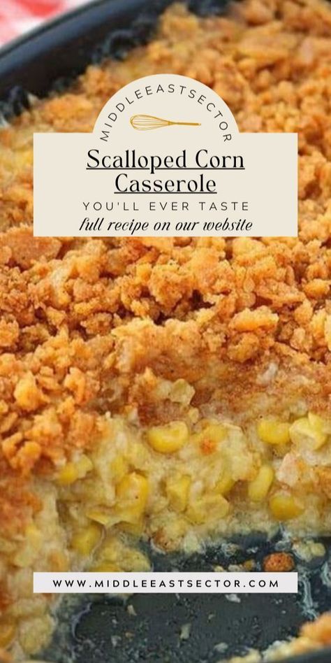 Elevate your side dish game with our Scalloped Corn Casserole—a comforting and flavorful creation that's bound to steal the spotlight at any meal. Layers of sweet corn, creamy goodness, and a golden, cheesy crust come together in this irresistible casserole. Whether it's a holiday feast or a simple family dinner, this dish transforms corn into a culinary masterpiece, leaving taste buds in awe. Scalloped Corn Casserole Southern Living, Corn Casserole With Ritz Cracker Topping, Nantucket Corn Casserole, Southern Corn Casserole Thanksgiving, Corn Casserole No Eggs, Corn Casserole With Noodles, Corn Casserole With Sour Cream, Corn Casserole With Frozen Corn, Corn Casserole Ritz Crackers Recipe