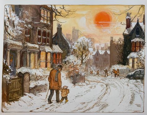 Shirley Hughes, Christmas Tale, I Love Winter, Winter Painting, Winter Walk, Snow Scenes, Winter Art, Christmas Illustration, Winter Landscape