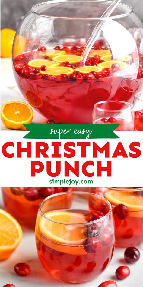 This easy Christmas Punch is going to be the highlight of your party. Our holiday punch recipe is super simple to make and absolutely delicious. Rudolph Punch Alcohol, Christmas Punch Bowl Recipes Alcholic, Rum Punch Recipes For A Crowd, Christmas Punch Non Alcoholic, Christmas Alcoholic Punch, Simple Punch Recipe, Alcoholic Christmas Punch, Punch Non Alcoholic, Easy Christmas Punch