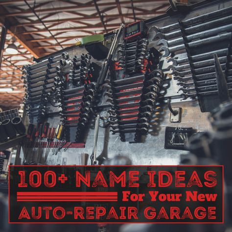 100 Mechanic and Auto-Repair Shop Names for Your New Garage. Are you a master mechanic with a brain for business? If so, opening an auto repair shop might be your next move. Here are 100 mechanic and auto repair shop name ideas for your new garage! Auto Repair Shop Office Ideas, Garage Names Ideas, Mechanic Workshop Ideas, Autobody Repair Shop Ideas, Automotive Shop Ideas, Mechanic Shop Ideas, Auto Shop Ideas, Mechanic Garage Ideas, Auto Shop Logo