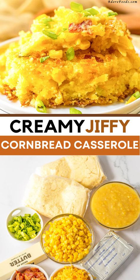 Jiffy Loaded Cornbread Casserole Jiffy Cornbread Dessert, Corn Bread Jiffy Recipes With Cream Corn And Jalapeños Cheese, Corn Spoon Bread Jiffy, Veg All Recipes, Loaded Cornbread Casserole, Jiffy Mix Cornbread Recipes, Recipes With Cornbread, Leftover Cornbread Recipes, Recipe With Cornbread