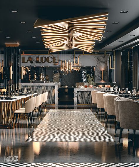 Luxury Bar Interior Design, Modern Italian Cafe Design, Modern French Restaurant, Funky Restaurant Interior, Luxury Restaurant Interior Design Modern, Modern Pub Interior, Behance Restaurant, Elegant Restaurant Interior Design, Luxury Restaurant Design