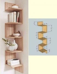 Storage Hacks Bedroom, Small Bedroom Storage, Bedroom Hacks, Interior Design Per La Casa, Home Decor Shelves, Corner Decor, Regal Design, Wall Shelves Design, Design Del Prodotto